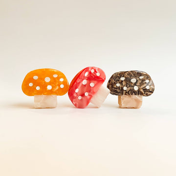 hair clip in the shape of a mushroom