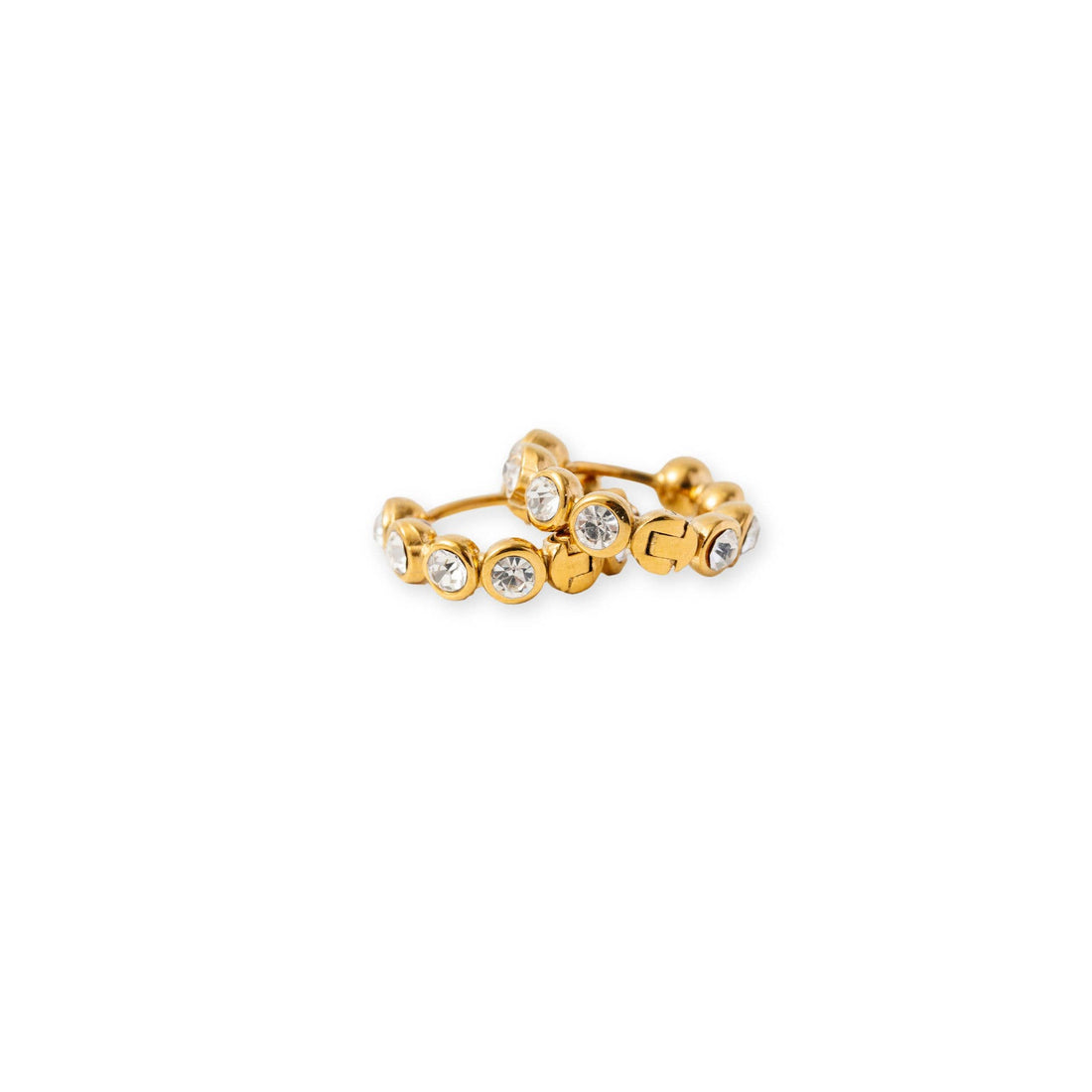 Pip Pop Post Hoops - Bold Bezeled Diamond