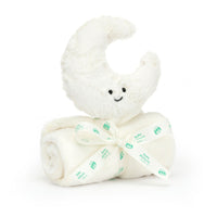 moon shaped baby soother with attached blanket