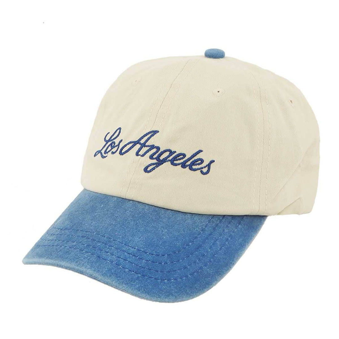 Cotton hat with blue Los Angeles lettering and brim