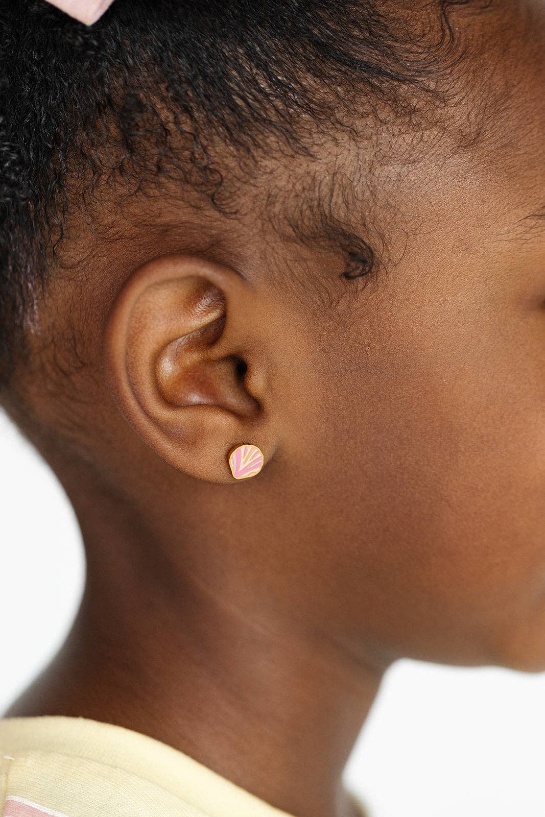 Pip Pop Post Earrings - Pink Seashell Stud