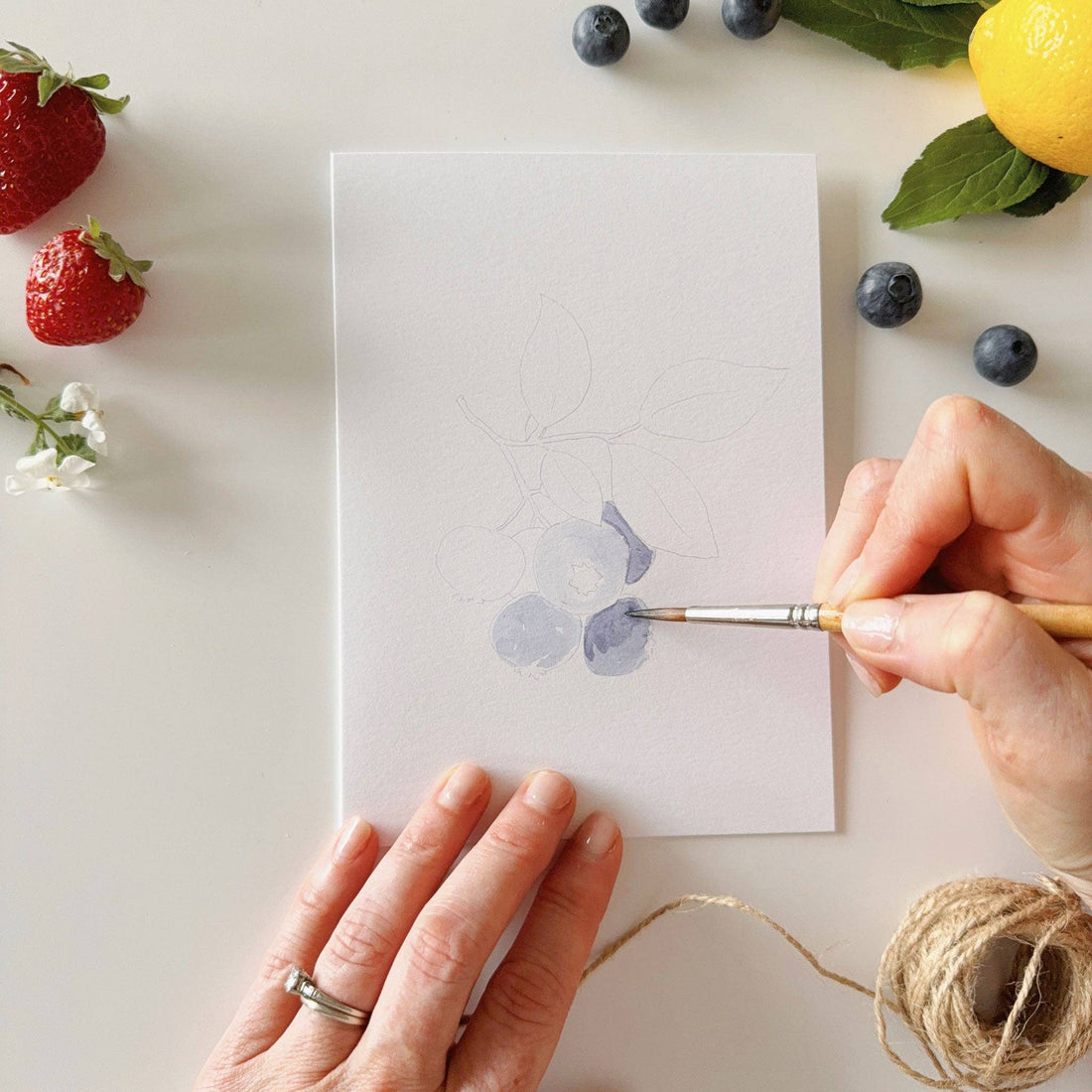 Paintable Notecards - Fruit