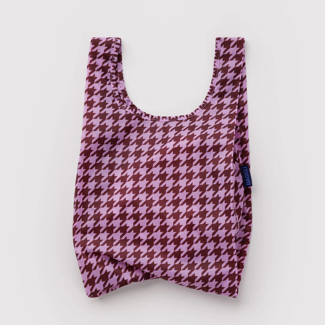 pink houndstooth reusable bag