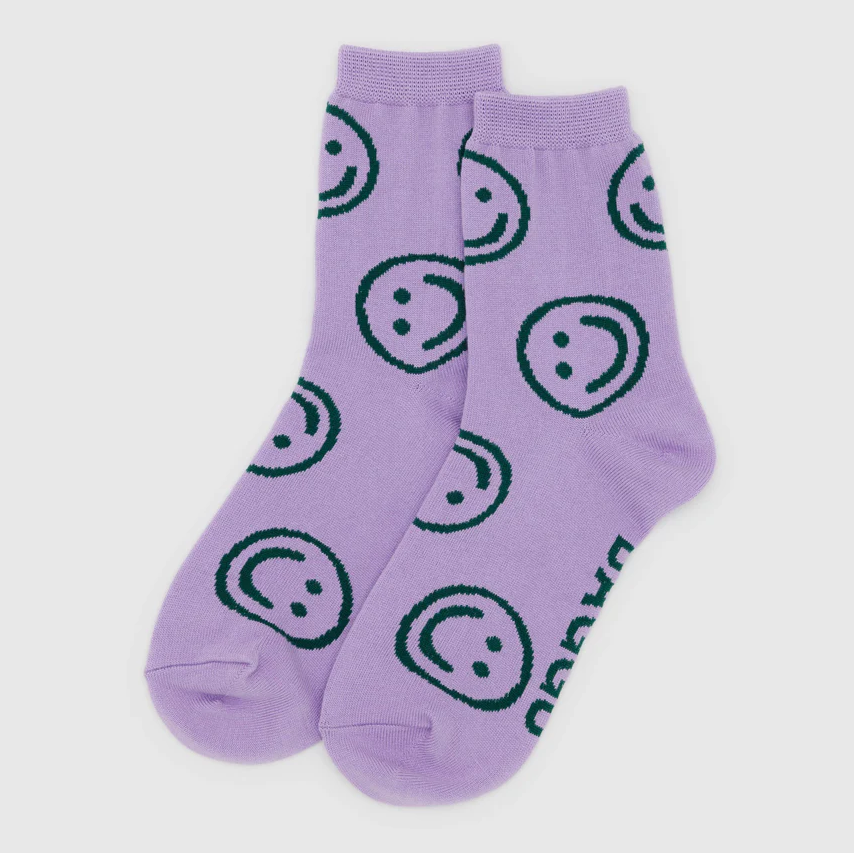 Crew Sock - Lavender Happy