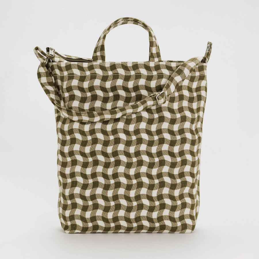 wavy gingham baggu zip duck bag