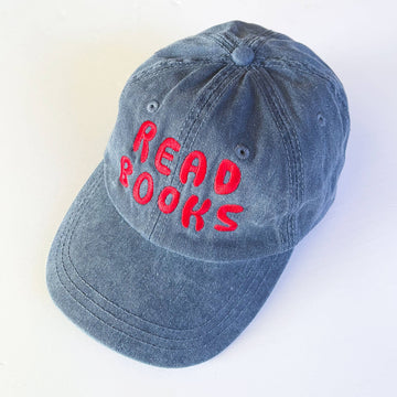 Denim Baseball Cap with Embroidered Read Books