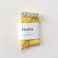 Petite Ruffled Modal Socks - Butter + Baby Blue