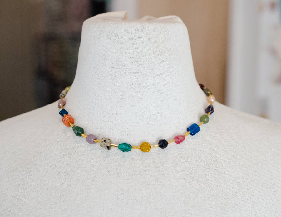 Jewel Tone Beaded Necklace