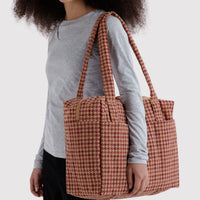 Small Cloud Carry-On Bag - Tan Houndstooth