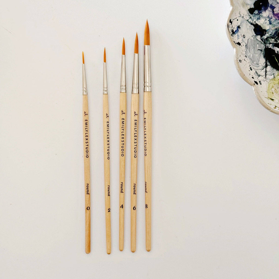 Watercolor Paintbrush Set - Natural
