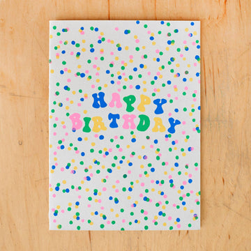 happy birthday confetti card with colorful confetti