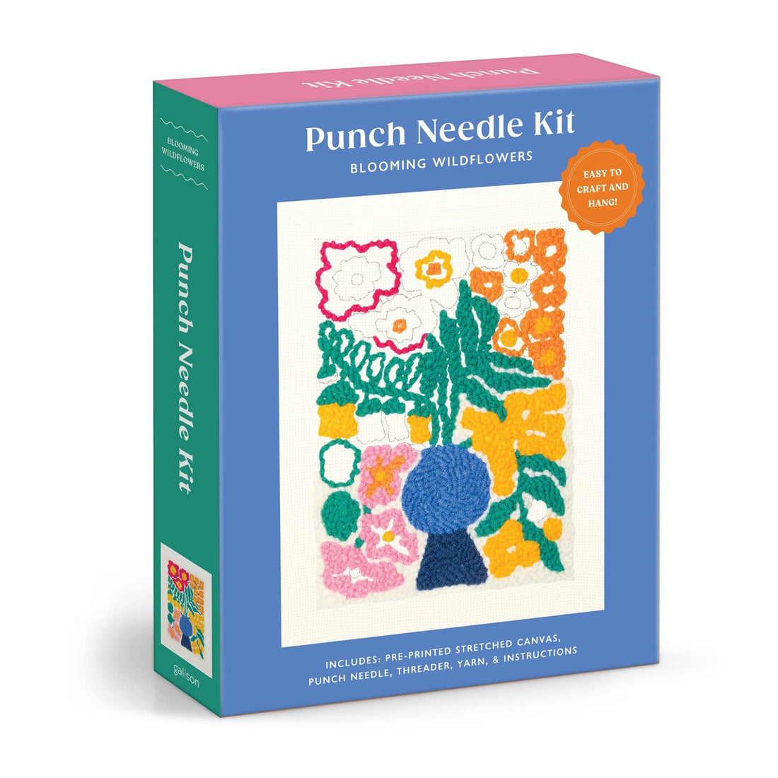 Punch Needle Kit packaging with floral design on a white background