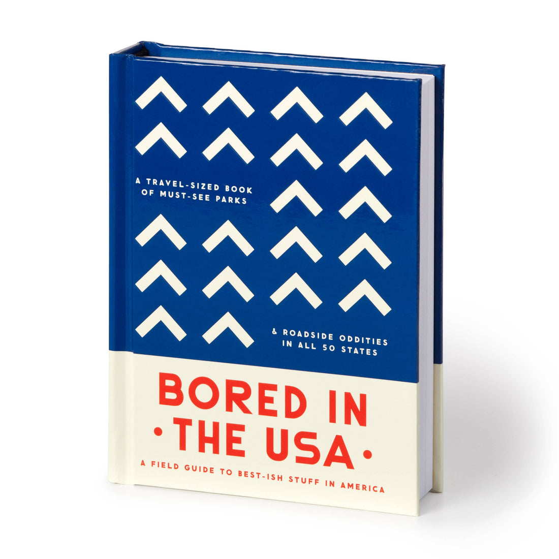 Book titled 'Bored in the USA' with blue and white cover design on a white background