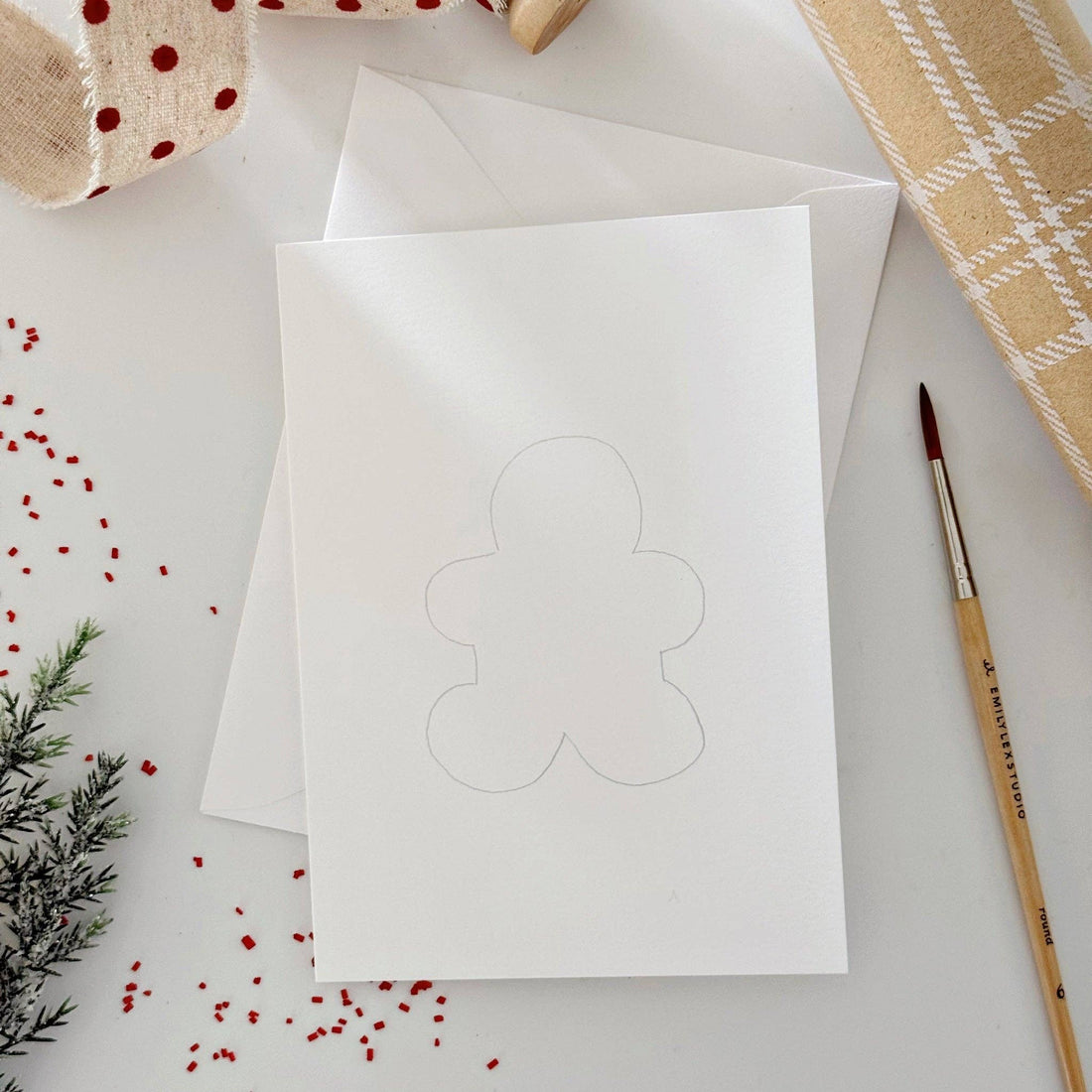 Paintable Notecards - Gingerbread