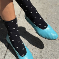 Sneaker Socks - Heart - Black / Cream