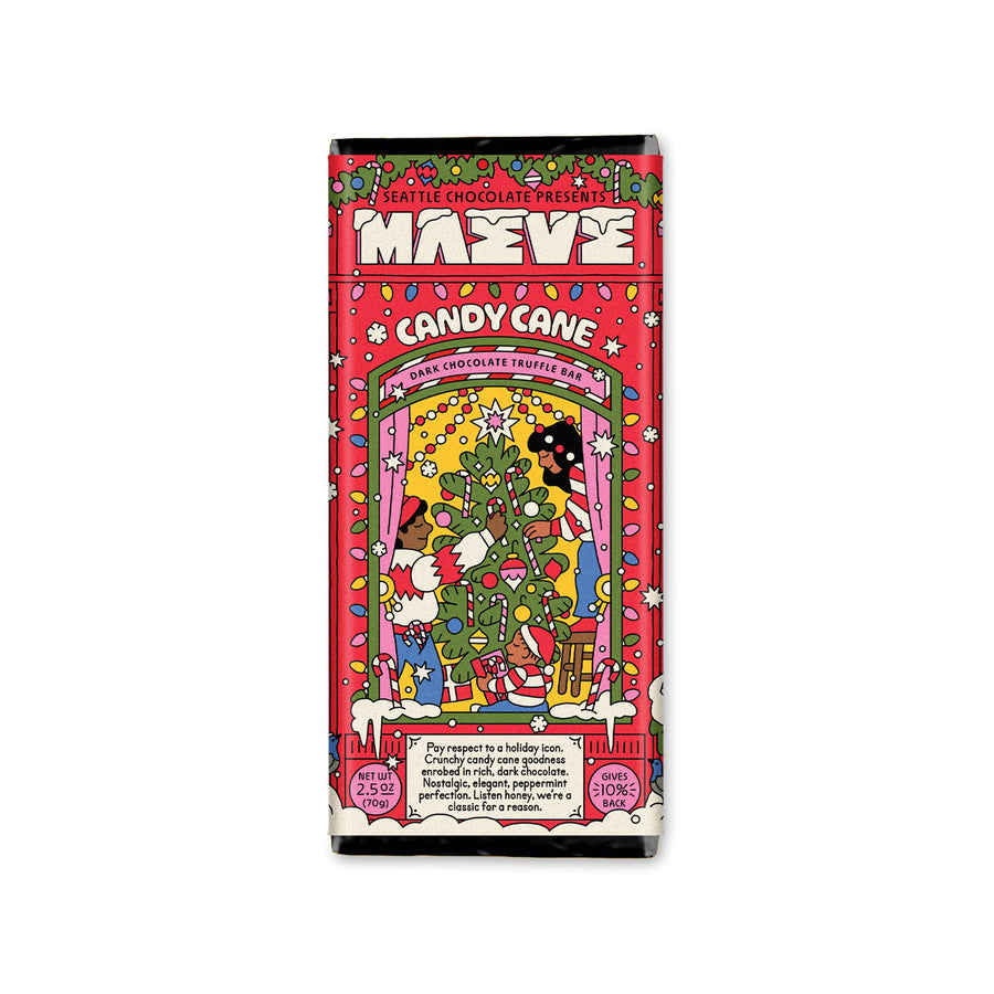 Holiday Olive Sock + Chocolate Bundle (Candy Cane)