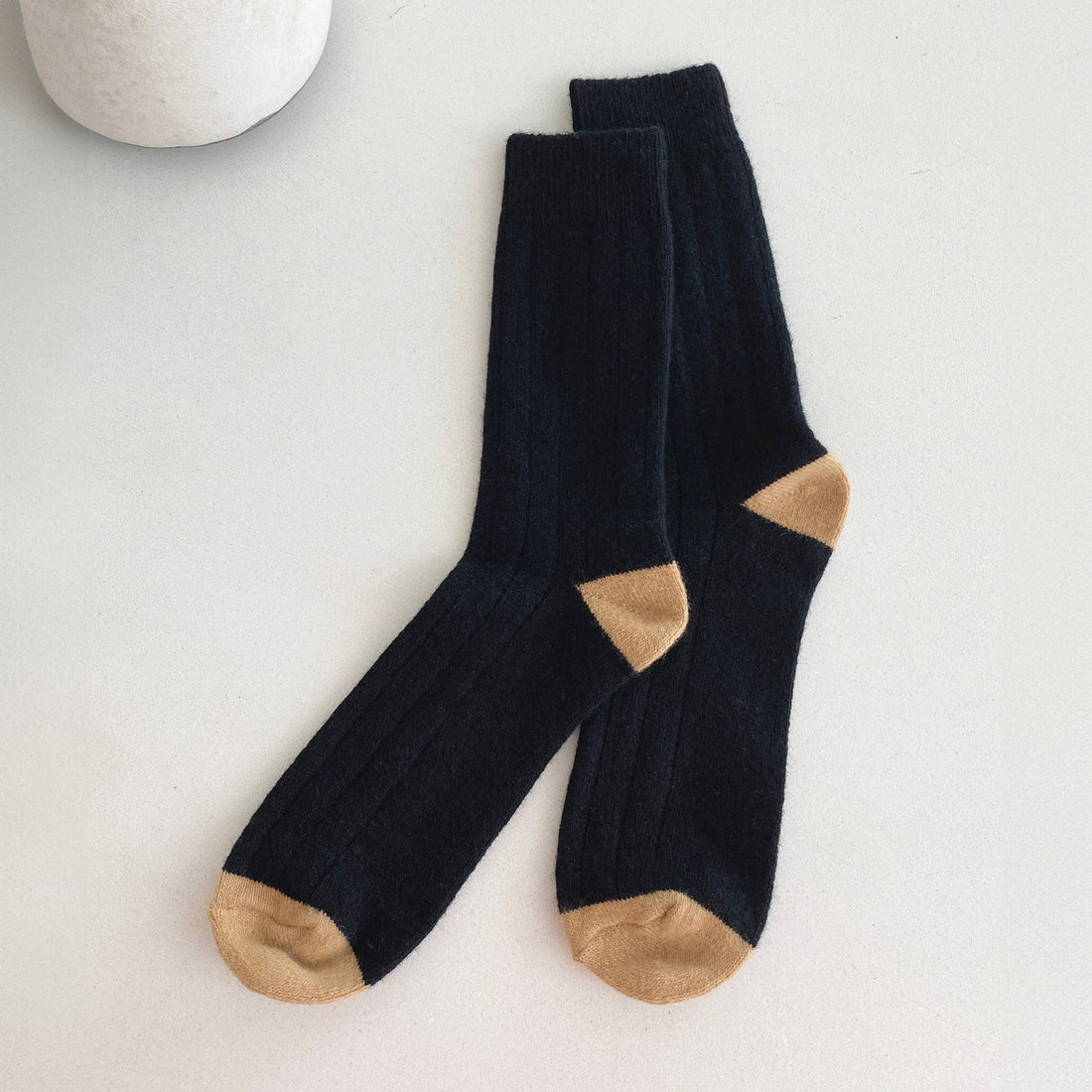 Mens Two-Toned Cashmere Socks