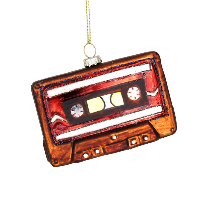 glass cassette tape ornament 
