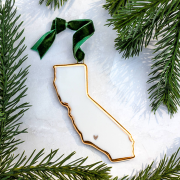 California State ornament with a heart over Los Angeles