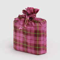 set of 3 reusable bags checkered pattern 