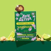 chocolate covered cashew lime stuffed nut butter dates snack