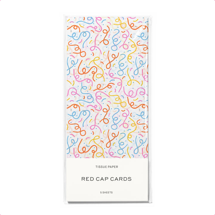 white tissue paper with colorful confetti