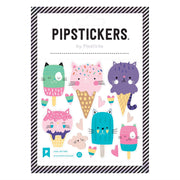 sheet of cat ice cream shaped stickers