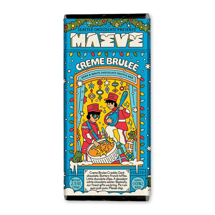 dark and white chocolate creme brulee truffle bar