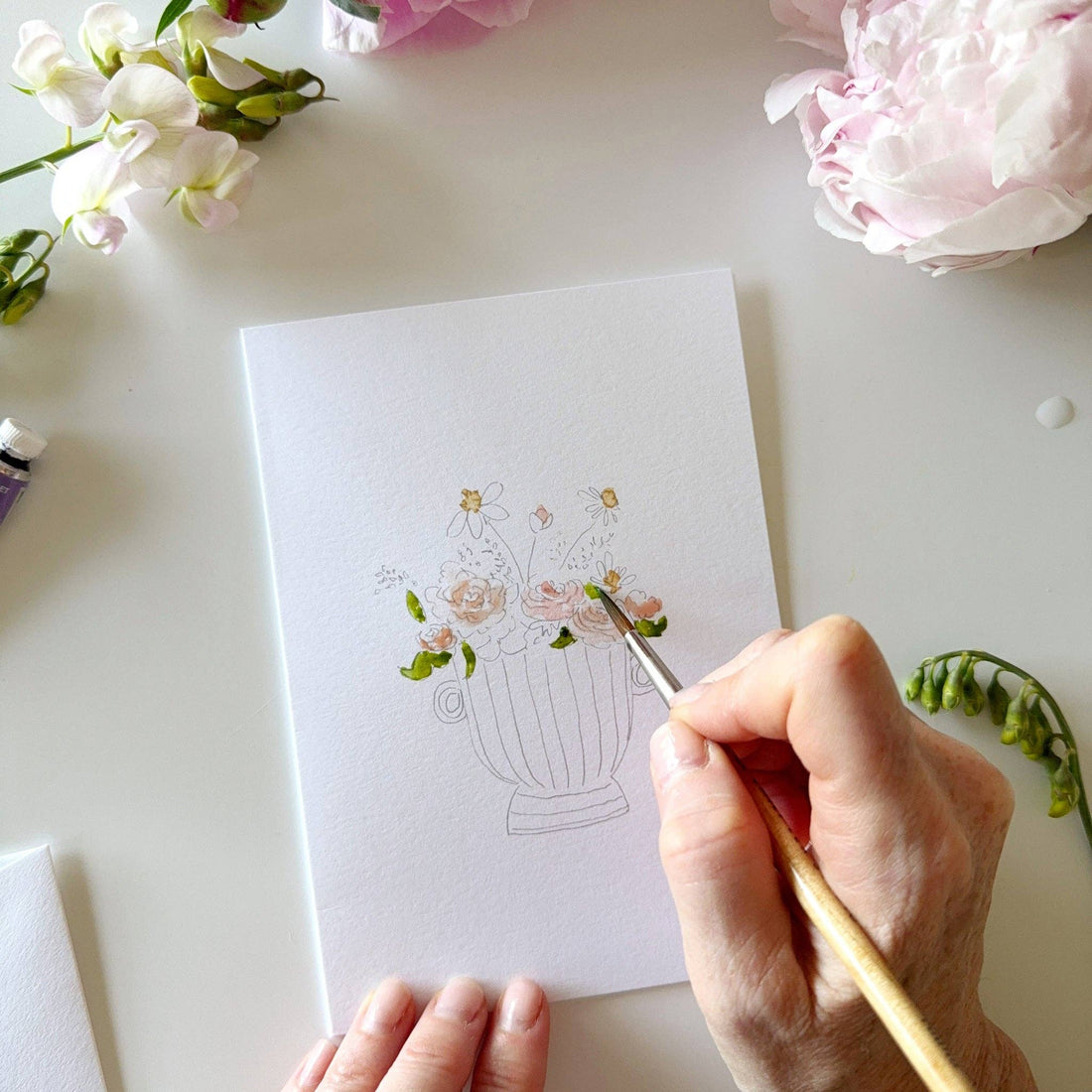 Paintable Notecards - Bouquets