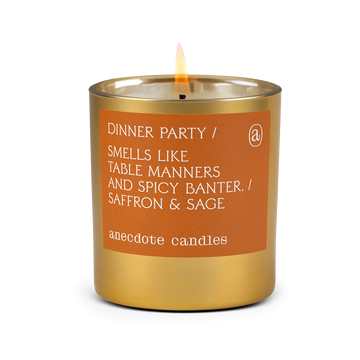 saffron and sage scented dinner party candle 