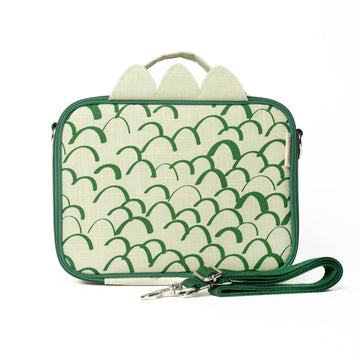 Green dino scales lunch box with dino scales print 