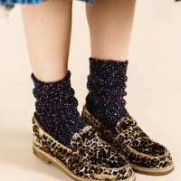 Disco Short Crew Socks - Navy