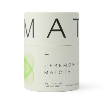 Ceremonial matcha in a 30g retail tin 