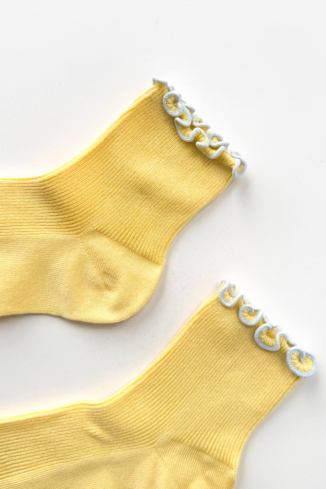 Petite Ruffled Modal Socks - Butter + Baby Blue