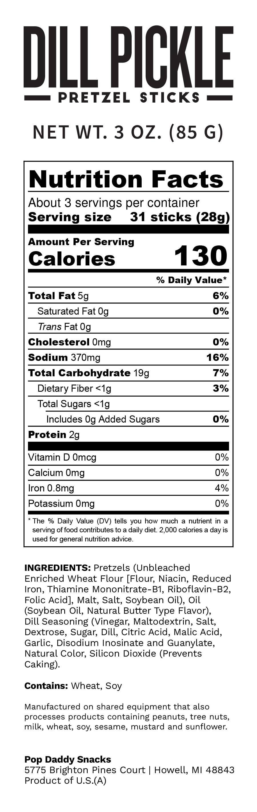 Dill Pickle Seasoned Pretzels Snack Pack