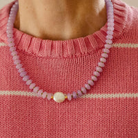 Purple Mother of Pearl Beaded Necklace