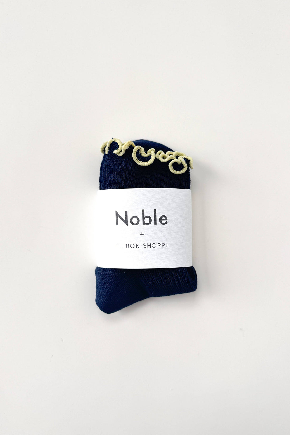 Petite Ruffled Modal Socks - Navy + Butter