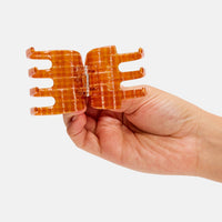 Large Ursa Claw in Caramel Plaid