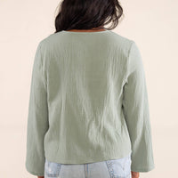 Melrose Tie Blouse - Sage