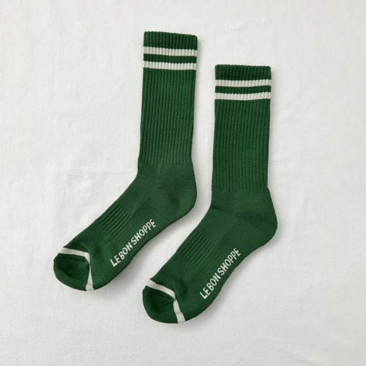 green moss colored mens socks with cream stripes 