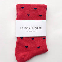Sneaker Socks - Heart - Tomato / Navy
