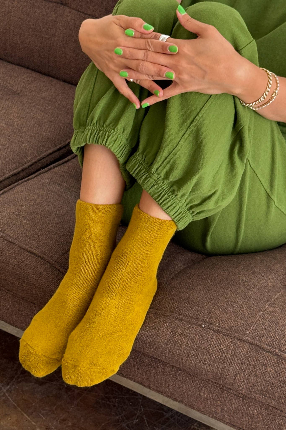 Cloud Socks - Green Olive