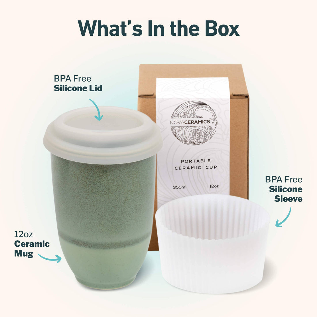 Emerald Ceramic Travel Mug - 12 oz