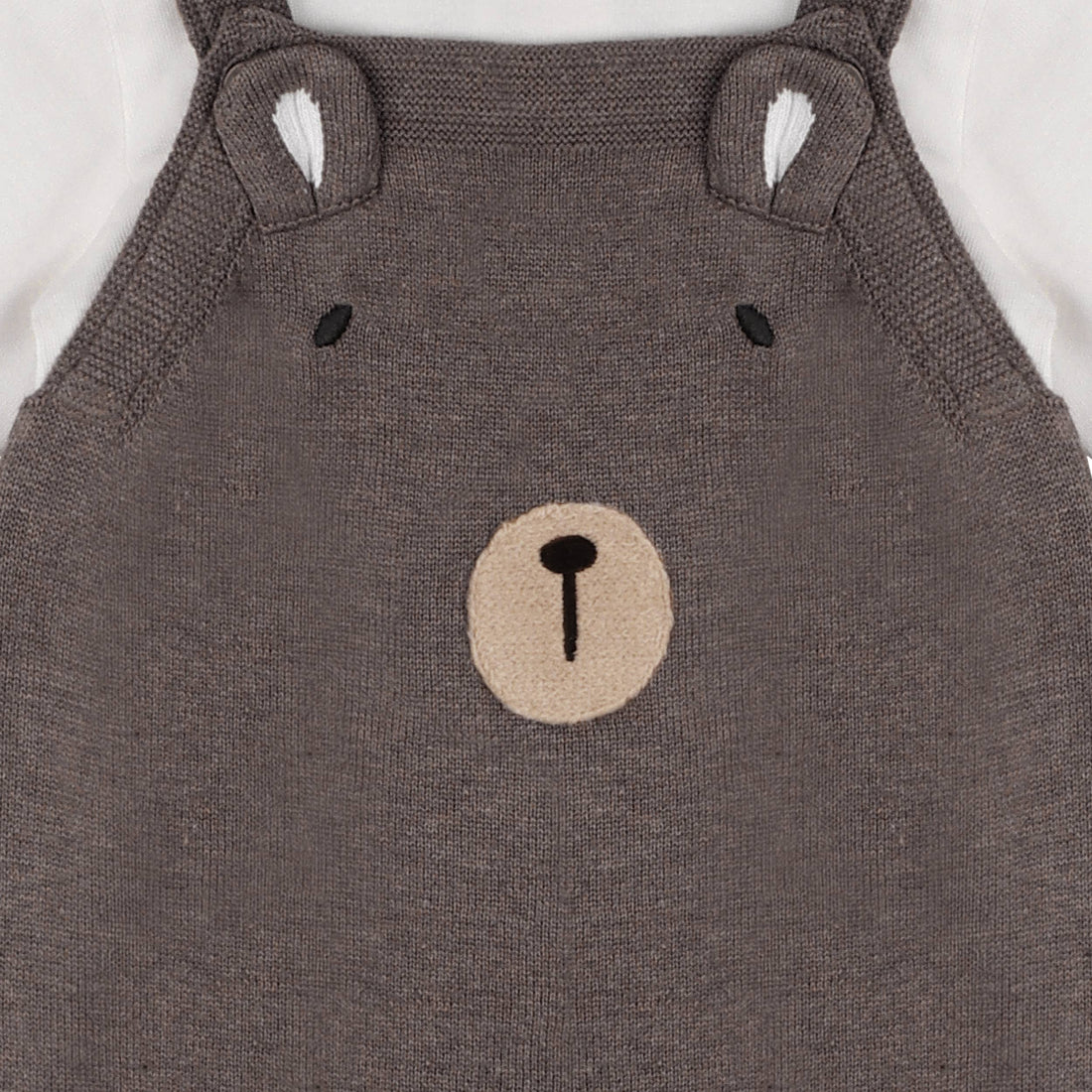 Bear Sweater Knit Baby Overall & Bodysuit Set
