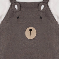 Bear Sweater Knit Baby Overall & Bodysuit Set