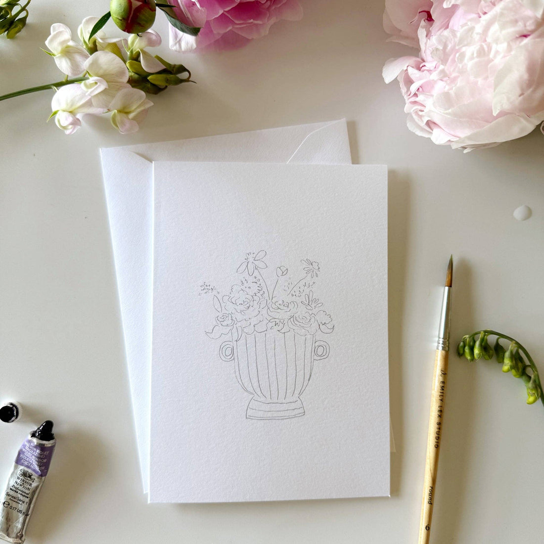 Paintable Notecards - Bouquets