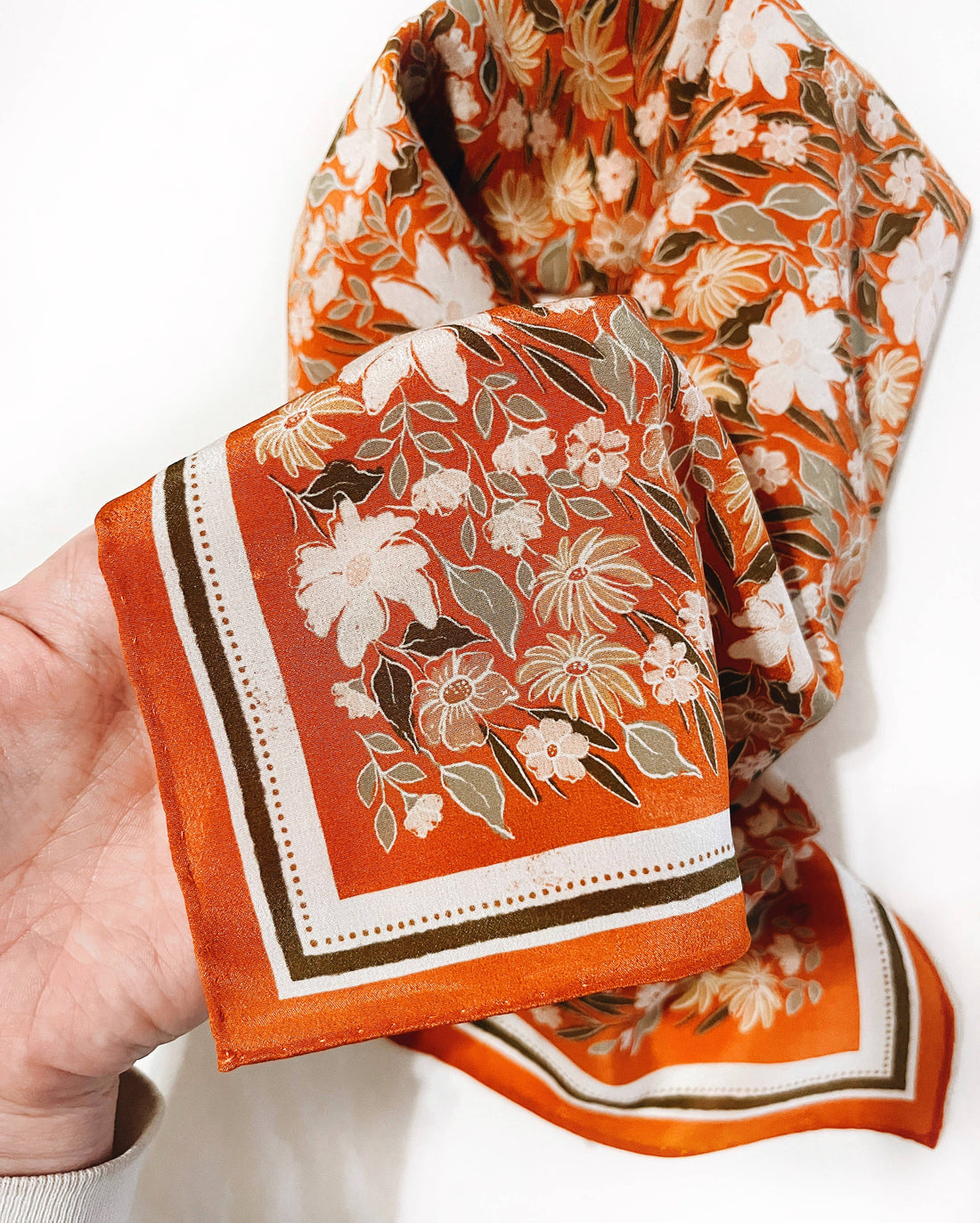 Botanical Garden Floral Silk Bandana