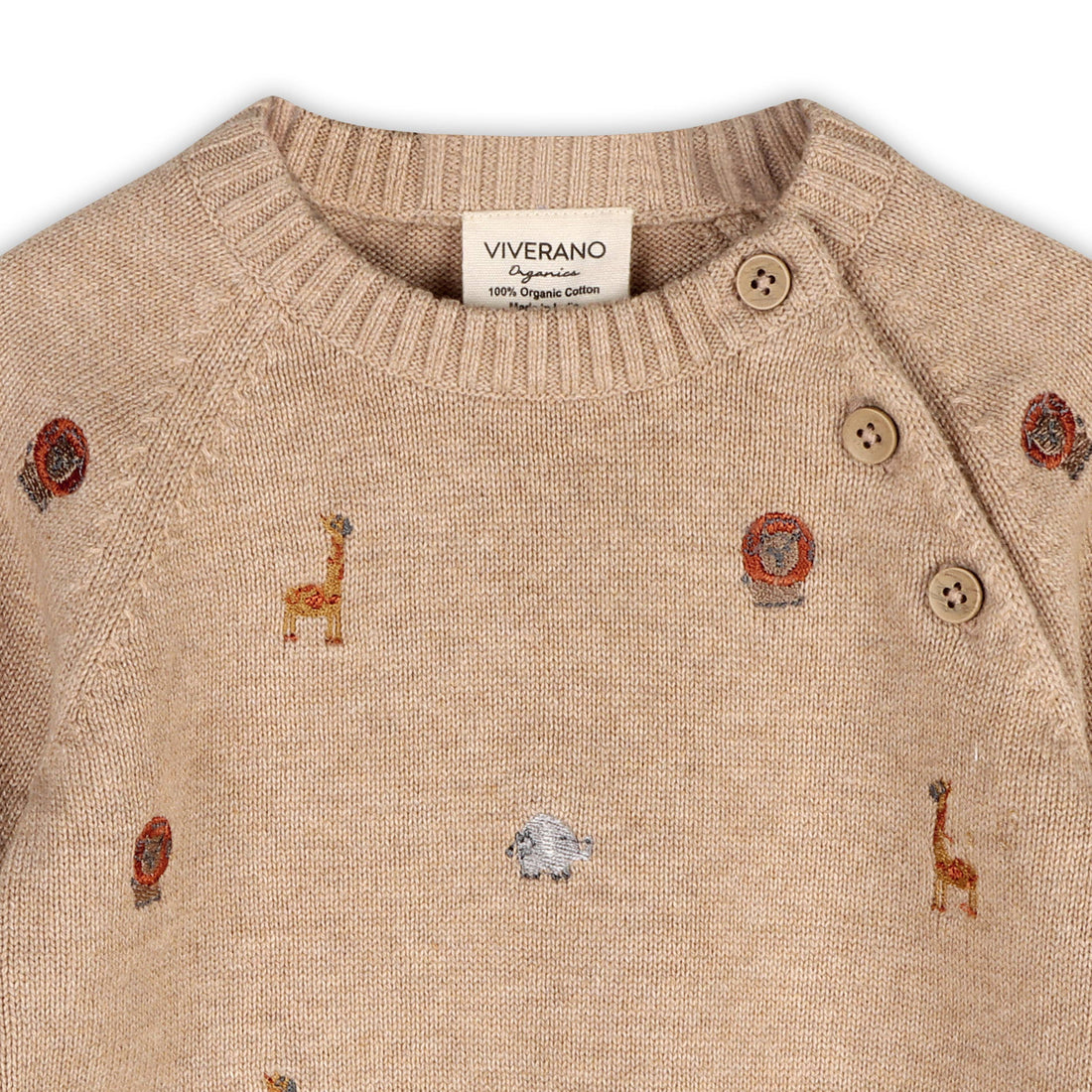 Safari Animal Embroidered Pullover