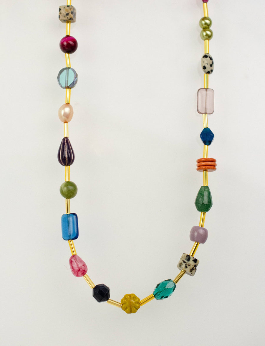 Jewel Tone Beaded Necklace