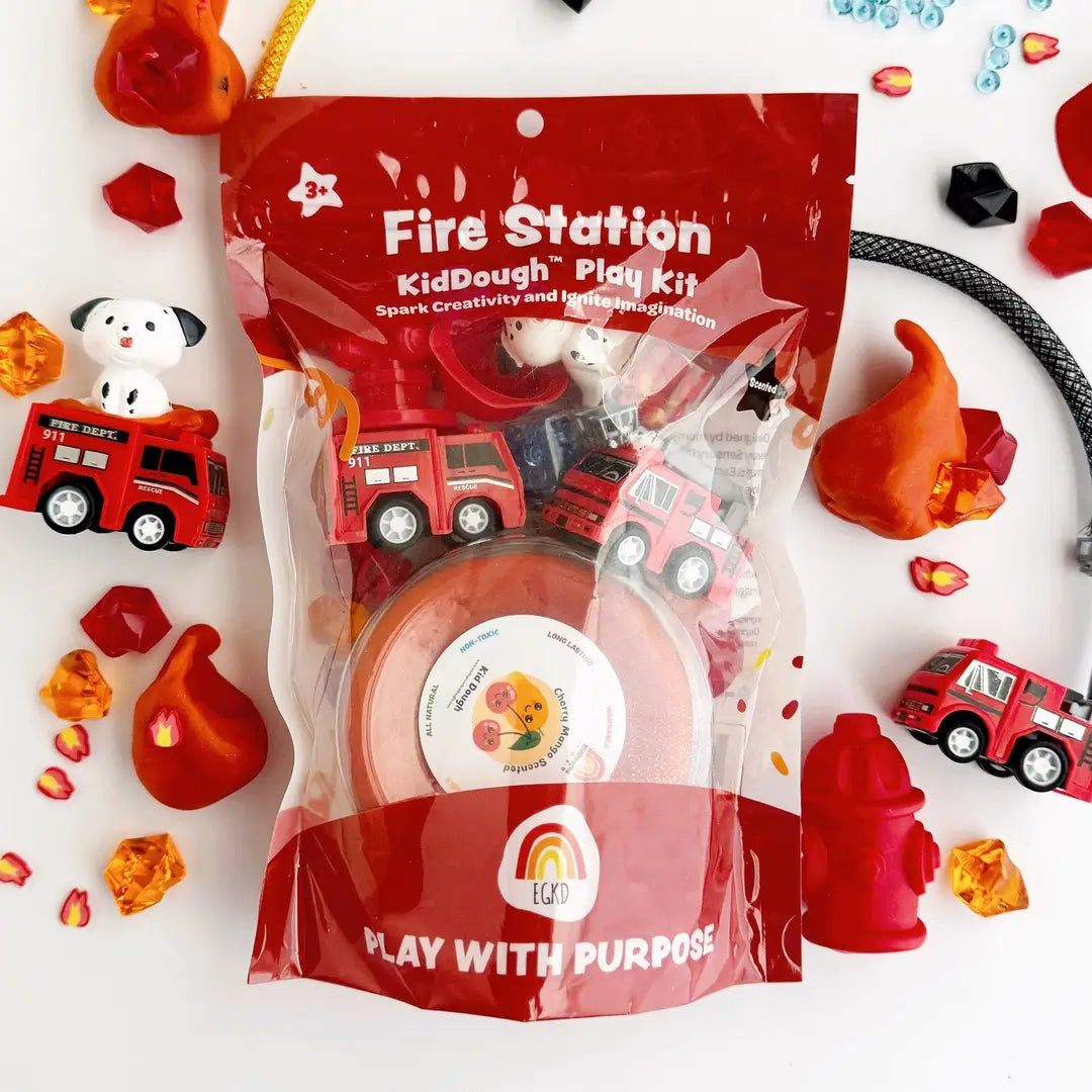 fire station themed play dough kit 